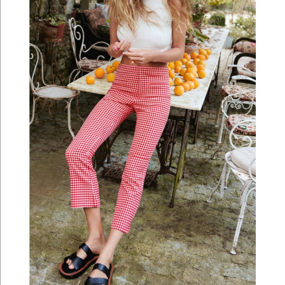 Zara gingham flared pants